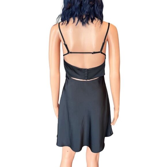 Modern Citizen Black Silky Slip Dress S Open Back LBD 90s Cocktail Party Date - Picture 5 of 6